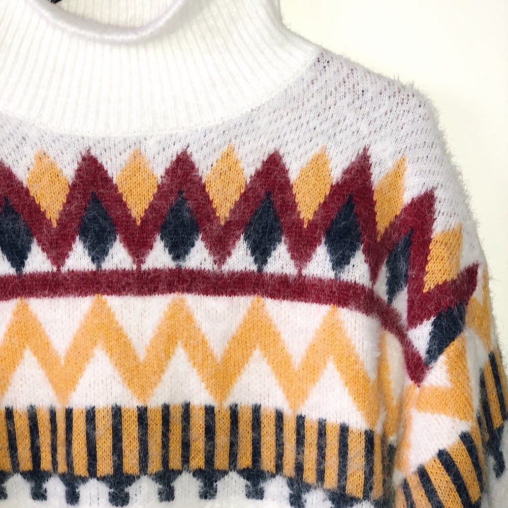 Fuzzy turtleneck sweater